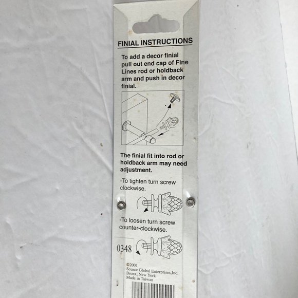 Silver Tone Acorn Curtain Rod Finials Metal - Picture 4 of 4